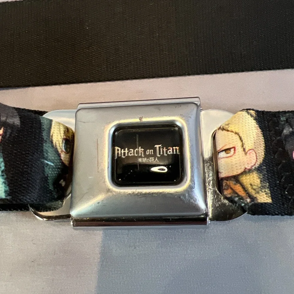 Buckle-Down Buckle-Up with Buckle-Down Attack on Titan Belt Unisex Multicolor